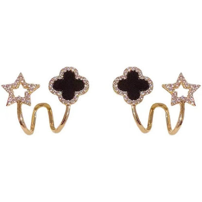 Sparkling Clover Star Earrings